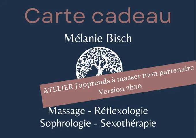 Bon cadeau "ATELIER J'apprends à masser mon partenaire - version 2h30" dématérialisée