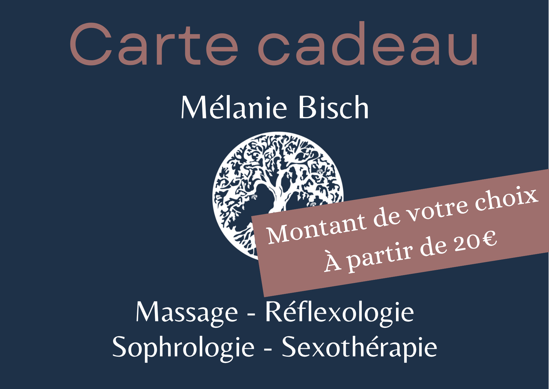 Carte Cadeau physique - Montant de votre choix - SUR RDV AU CABINET